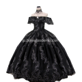 高品質の黒いウェディングドレス